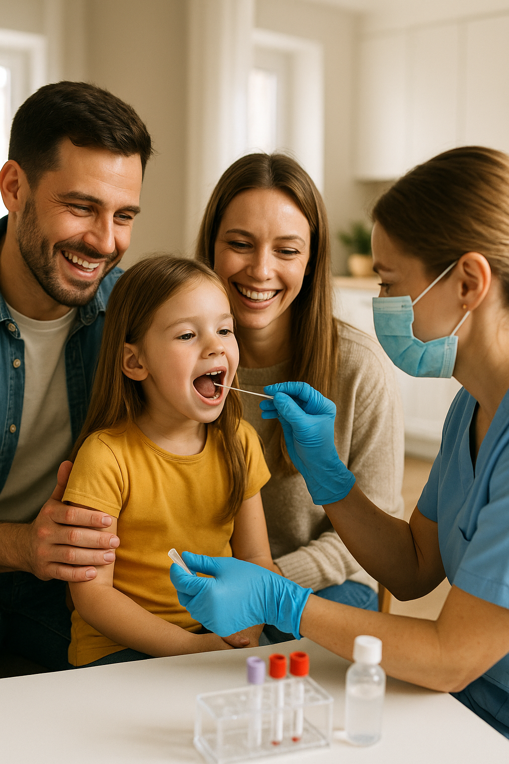 Profesional de laboratorio clínico trabajando con muestras.